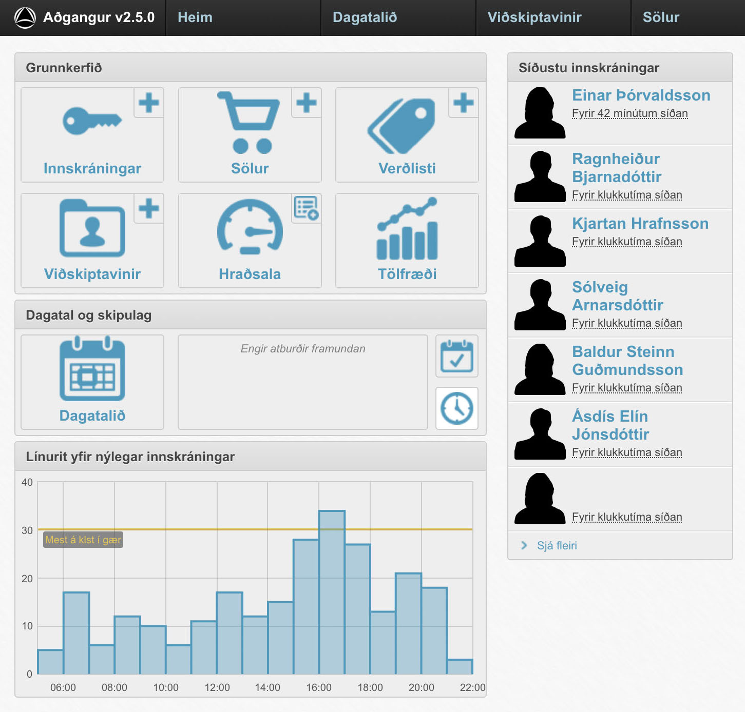Stjórnborð Aðgangs